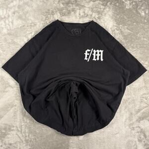 Black Tee Shirt With F/M Front Design With “Beat Cocaine Snort Grandma” Back